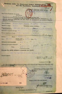 1921 and 1923 Application for assistance.